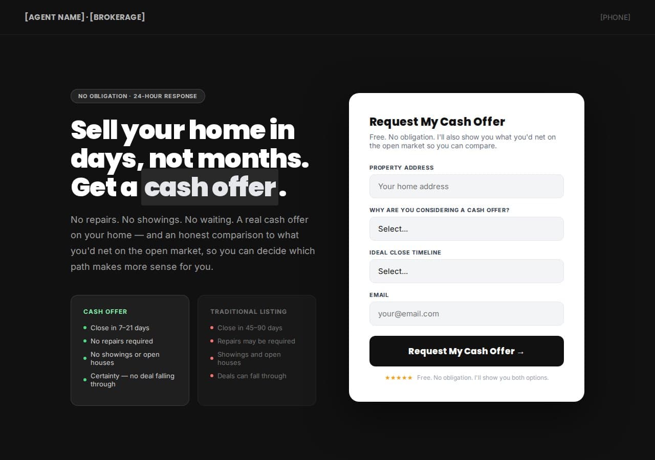 Cash Offer Request