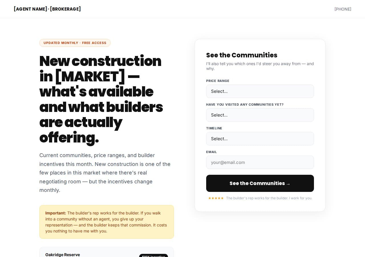 New Construction Tours